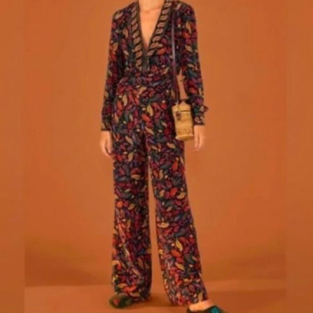 Farm Rio Black Pineapple Print‎ Mini Jumpsuit size XS